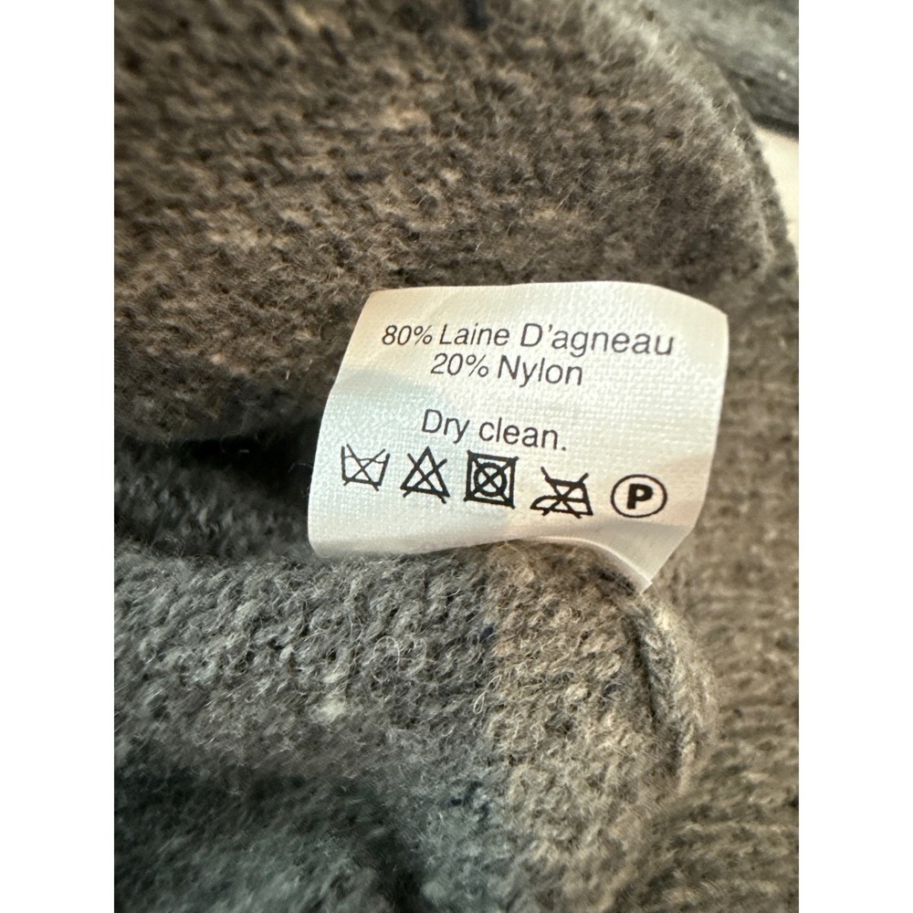 J Crew Mens Shawl Collar Cardigan  Lambswool Gray Grandpacore Sz Med Button - Picture 12 of 12